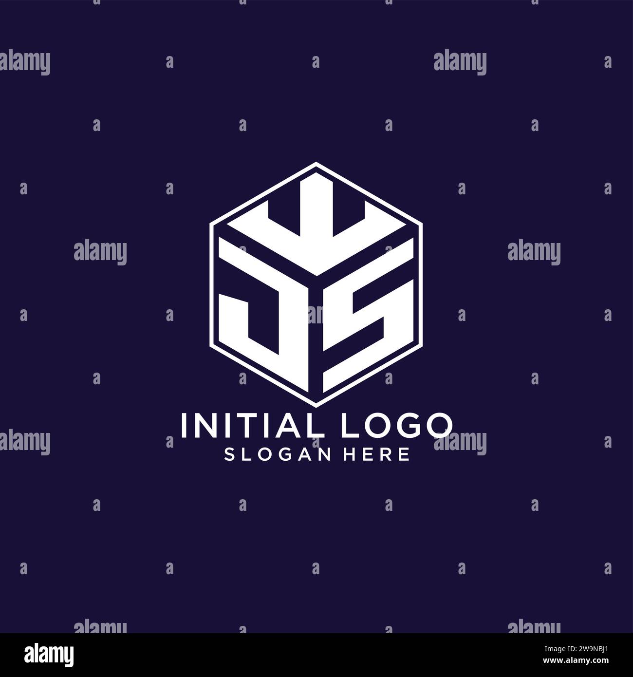 Initials JS logo hexagon shape, creative geometric logo design concept ...