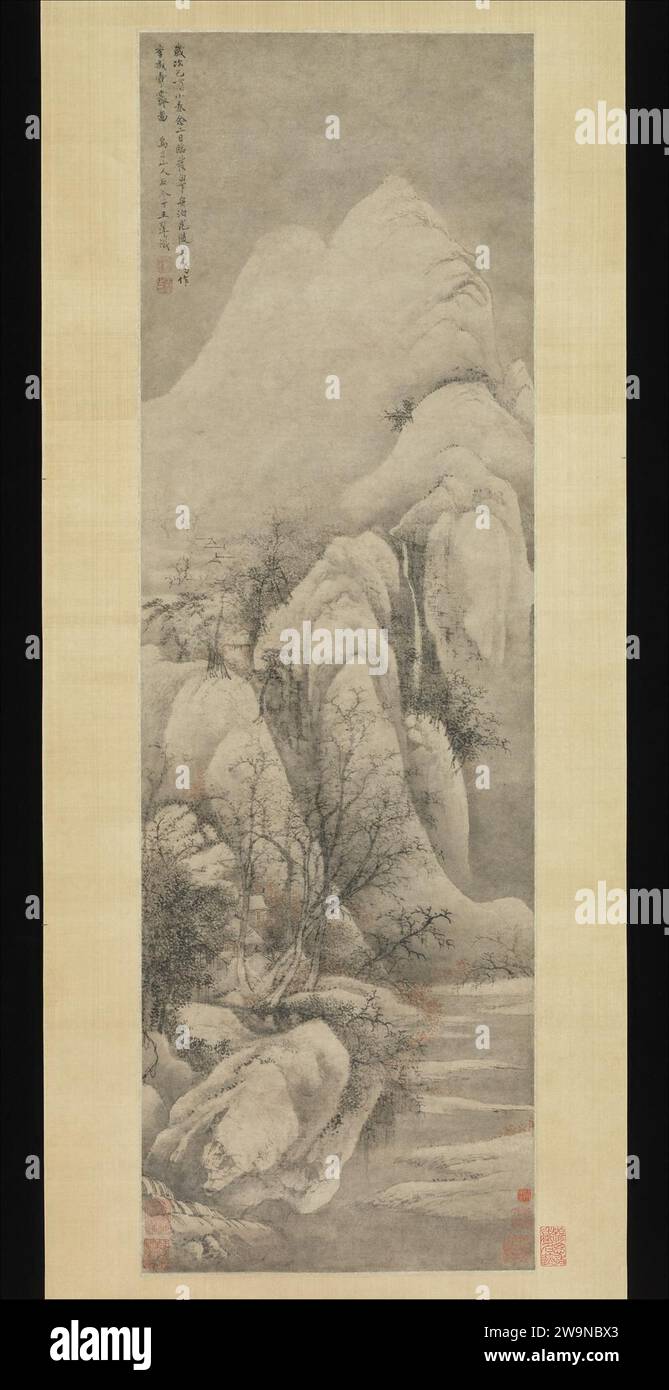 Snow Clearing: Landscape after Li Cheng 1978 by Wang Hui Stock Photo