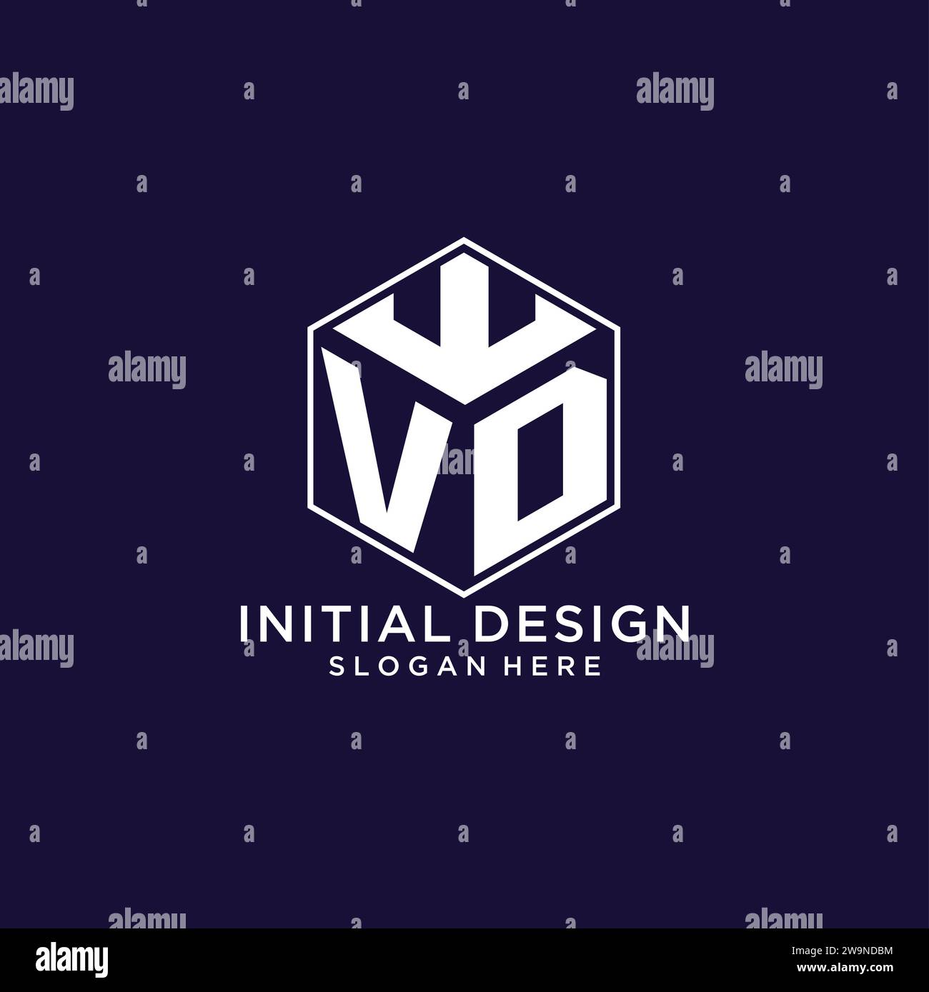 Initials VD logo hexagon shape, creative geometric logo design concept vector graphic Stock Vector