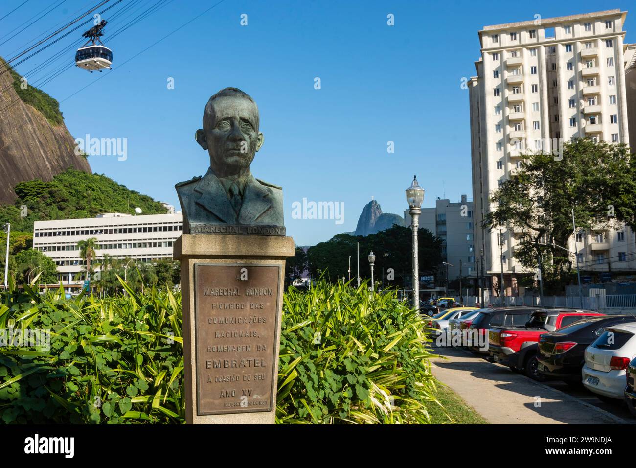 Rio de Janeiro, Brazil. Marshal Rondon. Bust of the communications ...