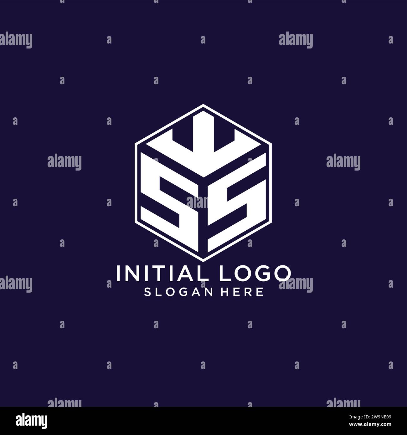 Initials SS logo hexagon shape, creative geometric logo design concept
