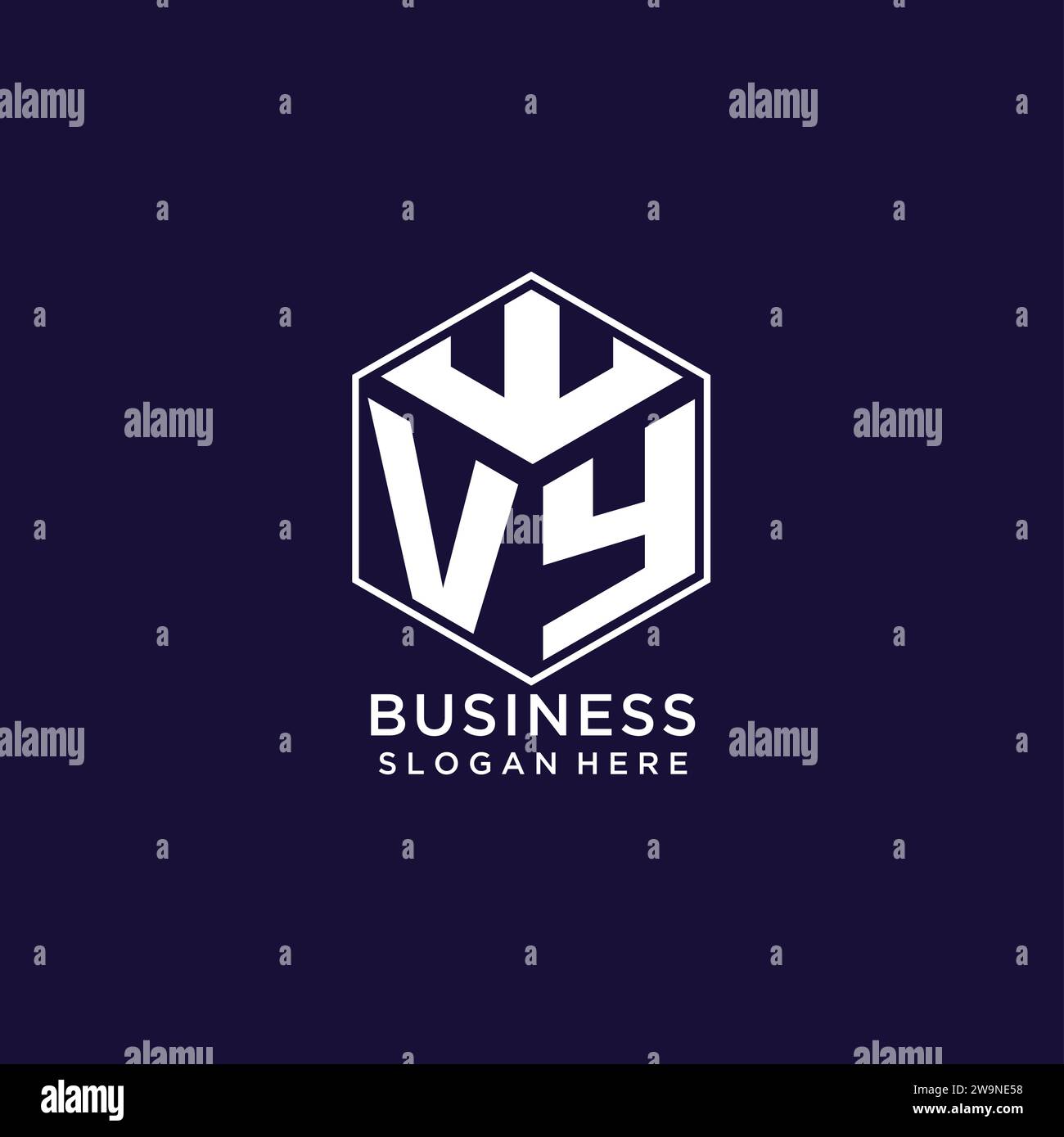 Initials VY logo hexagon shape, creative geometric logo design concept vector graphic Stock Vector