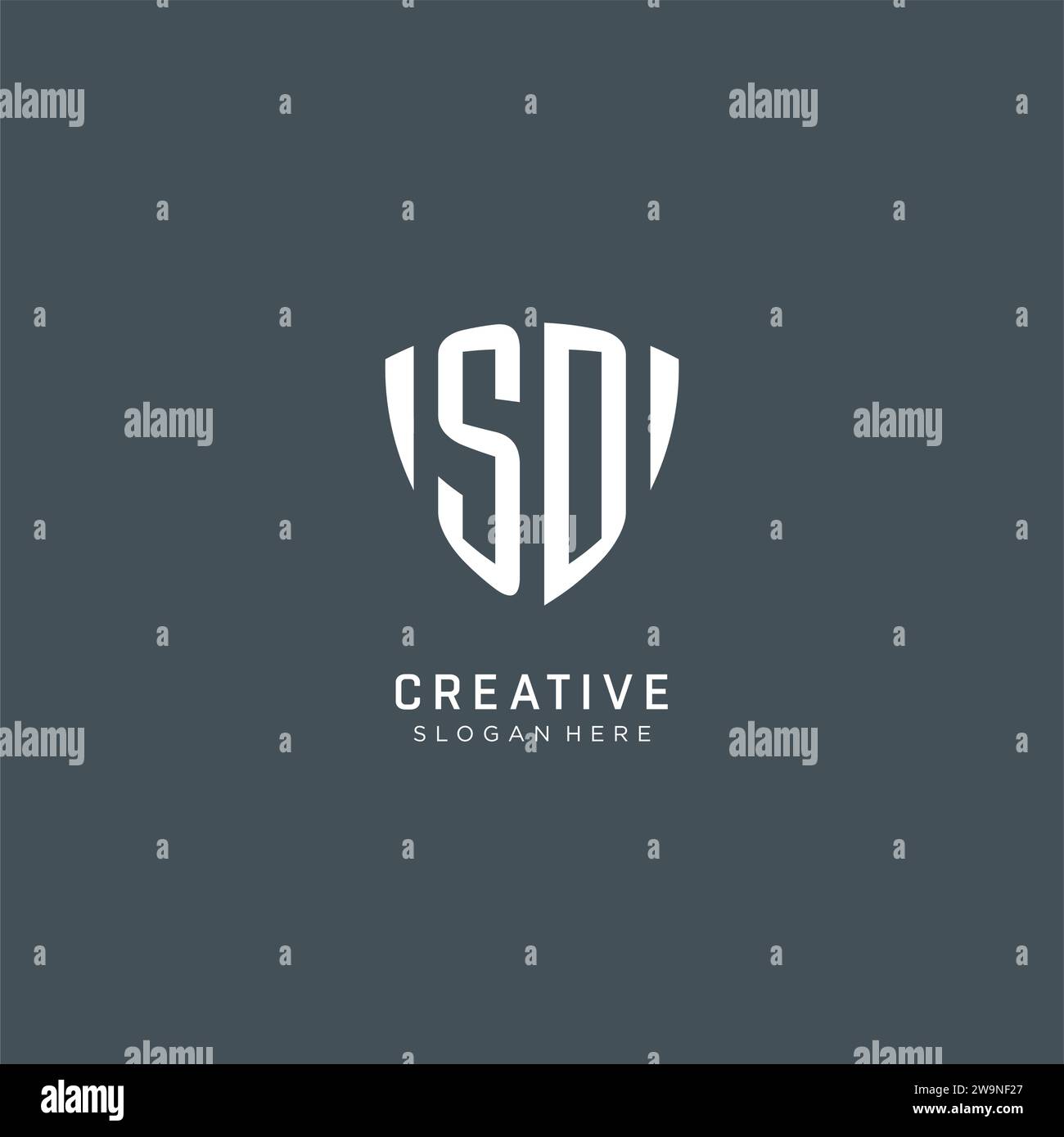 Initials SD logo shield guard shape, creative logo design concept vector graphic Stock Vector