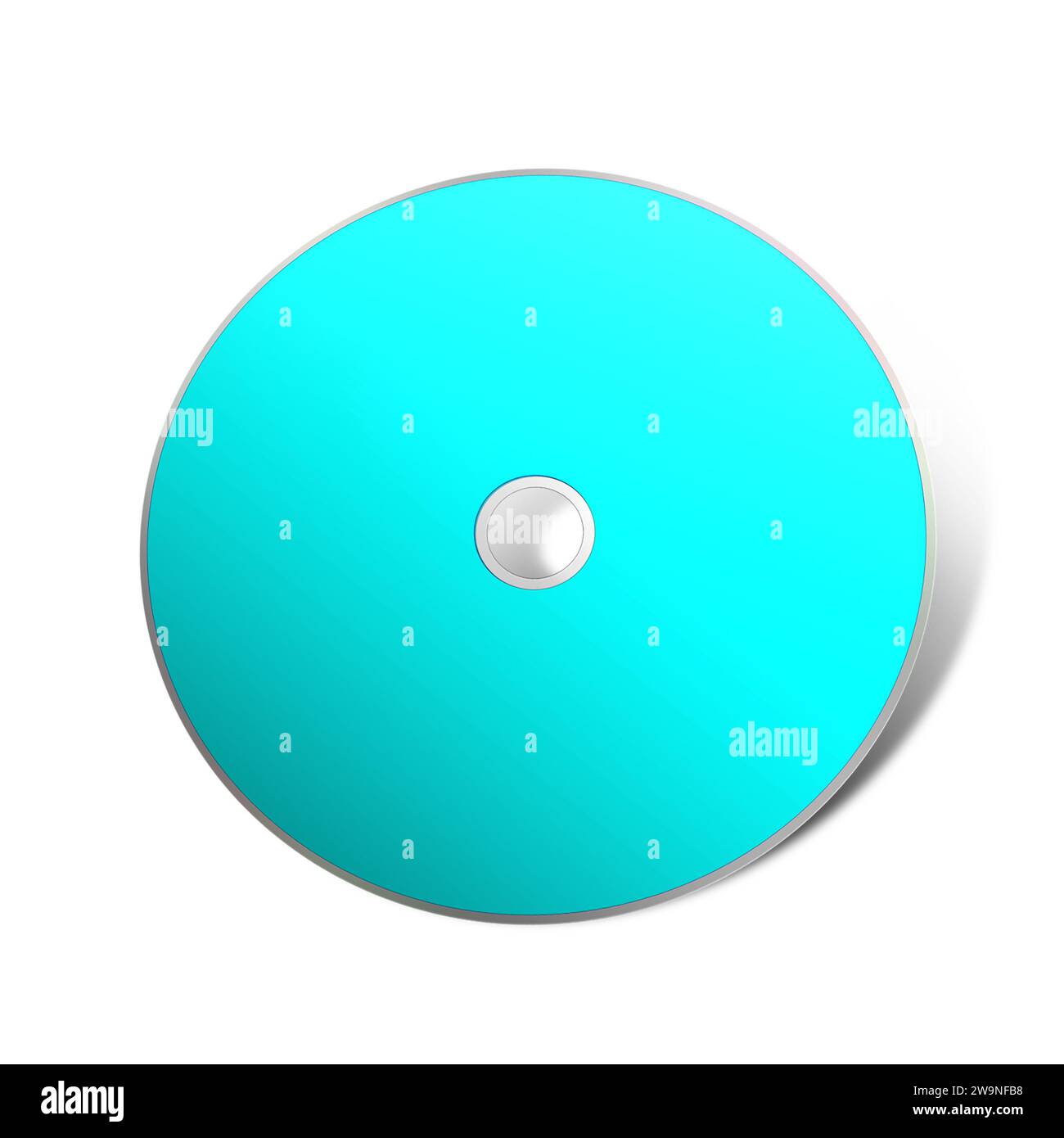 CD or DVD blank template cyan for presentation layouts and design. 3D