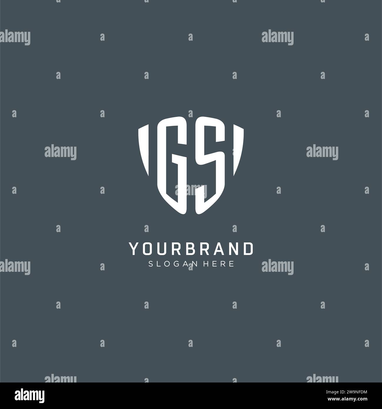 Initials GS logo shield guard shape, creative logo design concept ...