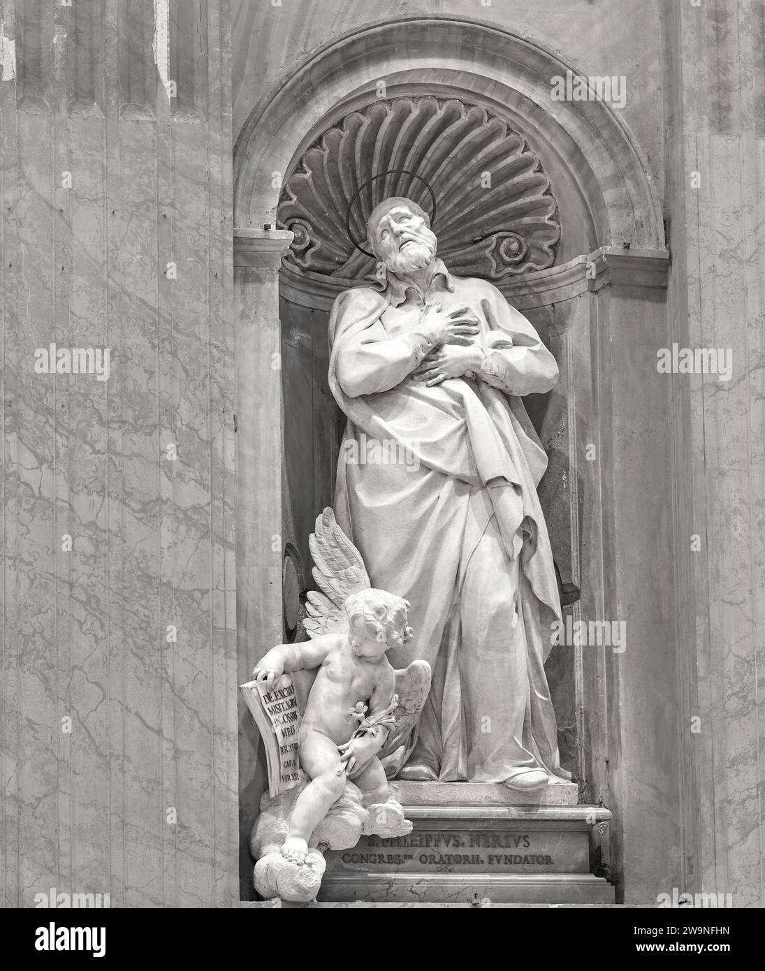 Commemorative statue, to St Philip Neri, in St Peter's basilica, Vatican, Rome, Italy Stock Photo