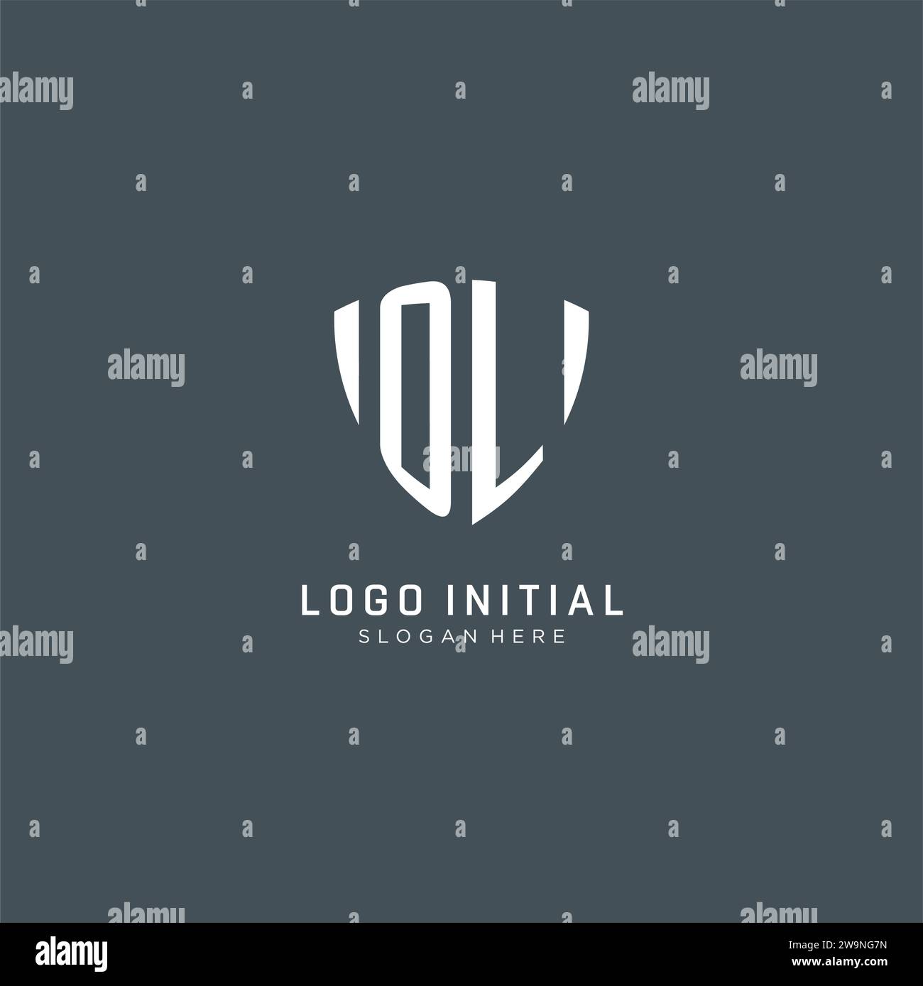 Initials OL logo shield guard shape, creative logo design concept ...