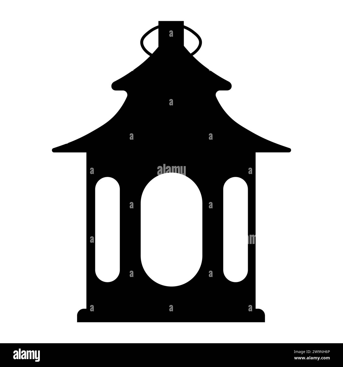 Lantern black vector icon on white background Stock Vector Image & Art ...