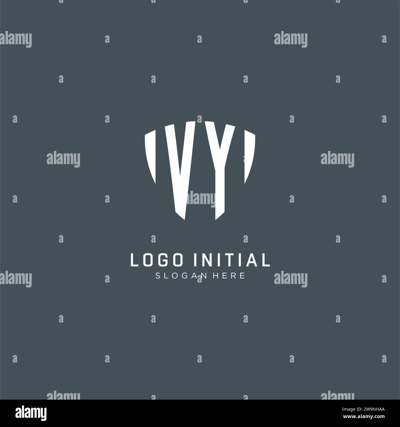 Initials VY logo shield guard shape, creative logo design concept vector graphic Stock Vector