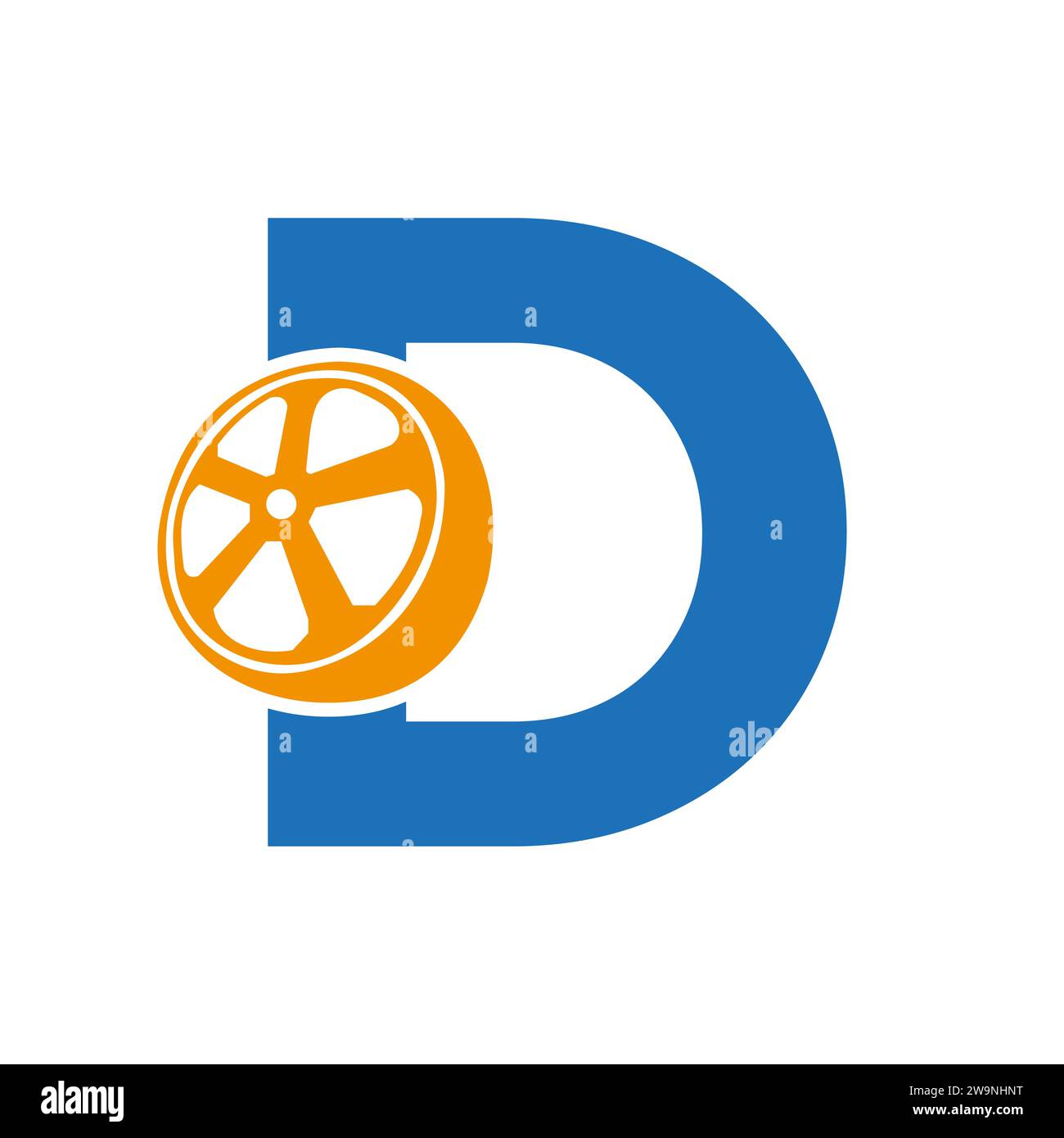 Tire Logo On Letter D, Automotive Symbol , Tire Icon Vector Template