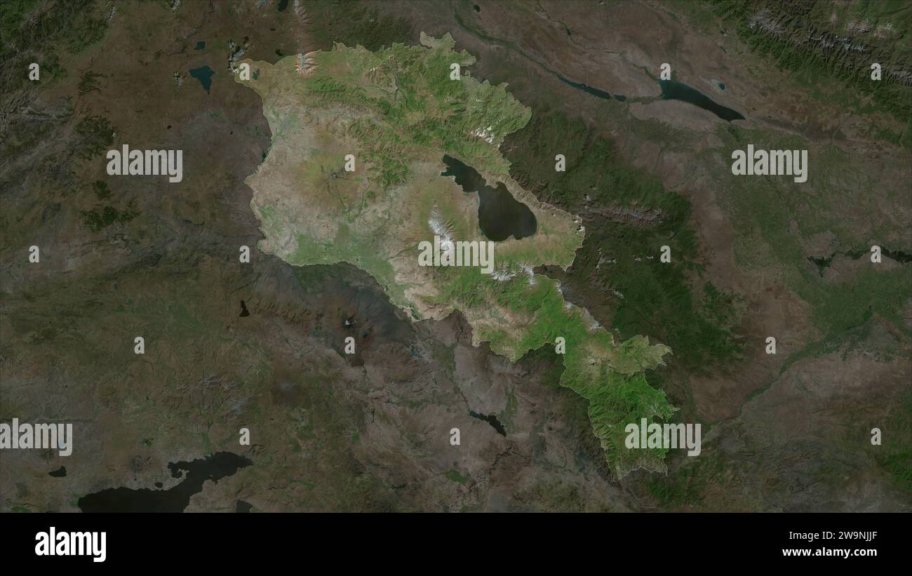 Armenia highlighted on a high resolution satellite map Stock Photo - Alamy