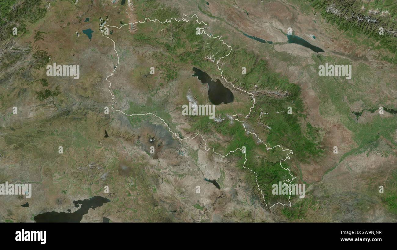 Armenia outlined on a high resolution satellite map Stock Photo - Alamy