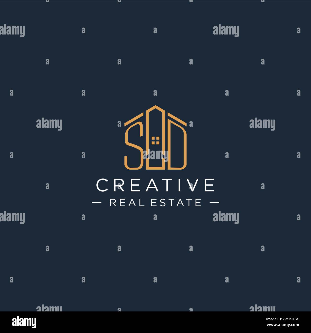Initial letter SD logo with abstract house shape, luxury and modern ...