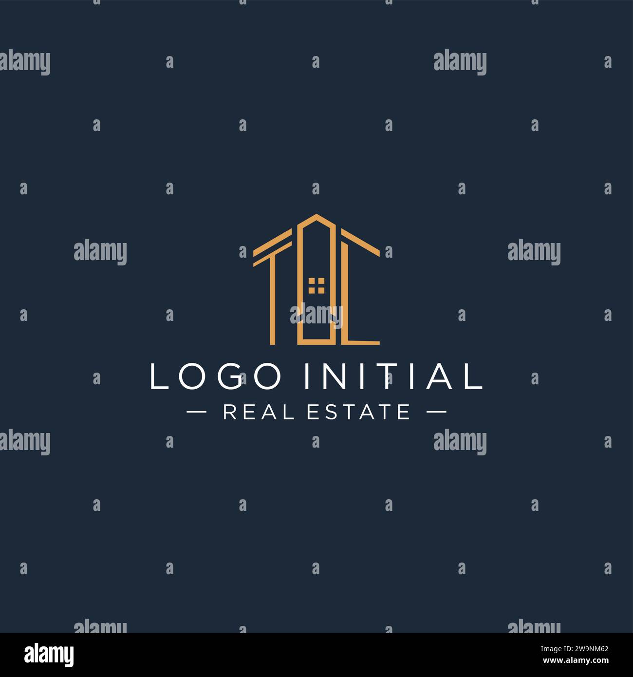 Initial letter TL logo with abstract house shape, luxury and modern real estate logo design vector graphic Stock Vector