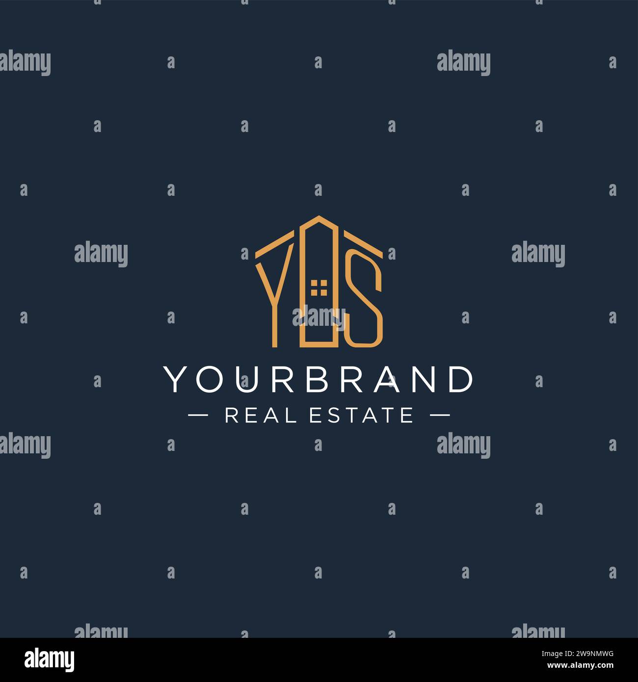 Initial letter YS logo with abstract house shape, luxury and modern