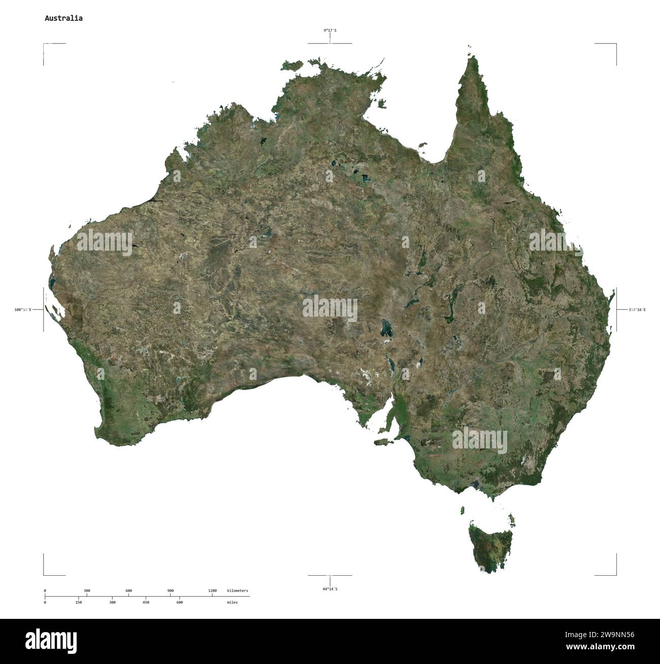 Shape of a high resolution satellite map of the Australia, with ...