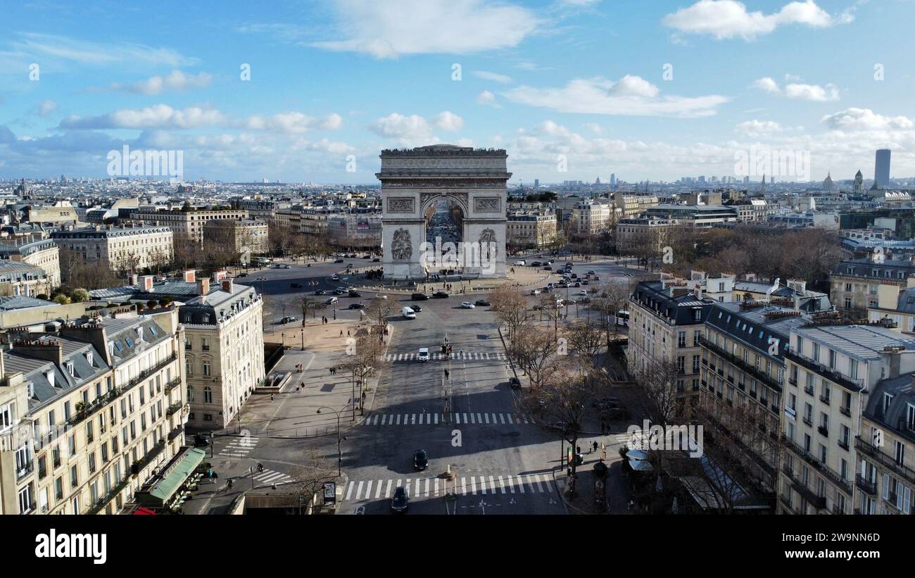 Arc triomphe paris aerial view hi-res stock photography and images - Alamy