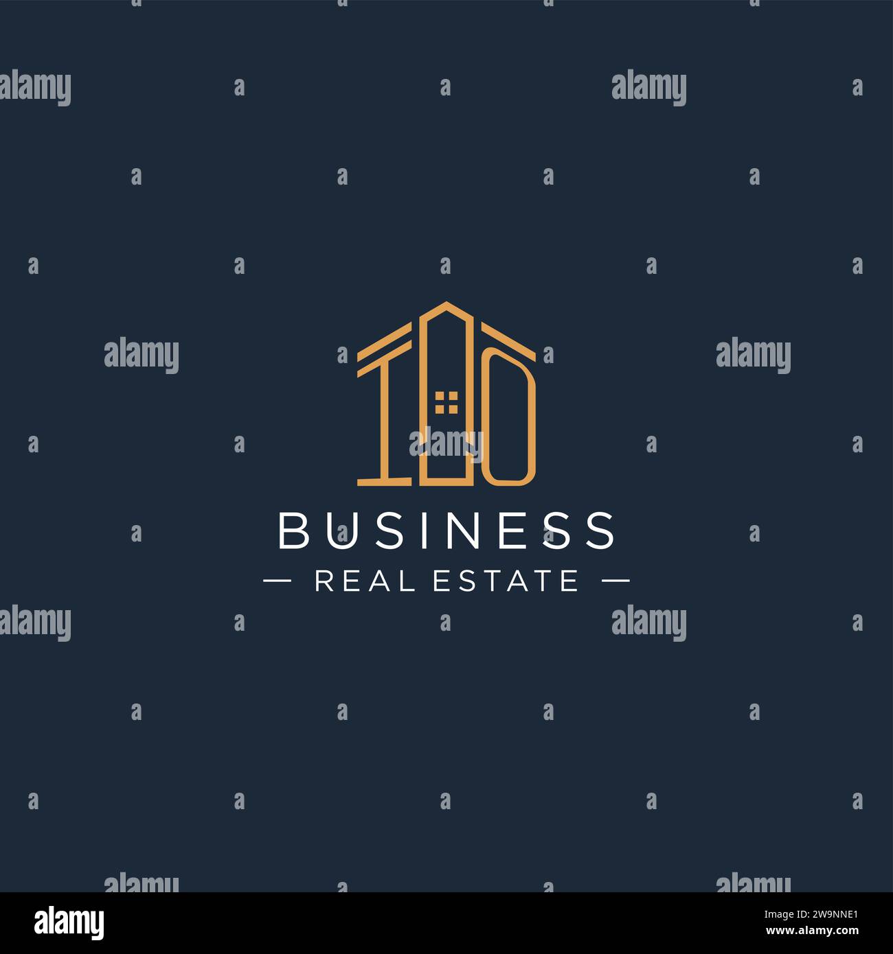 Initial letter IO logo with abstract house shape, luxury and modern ...