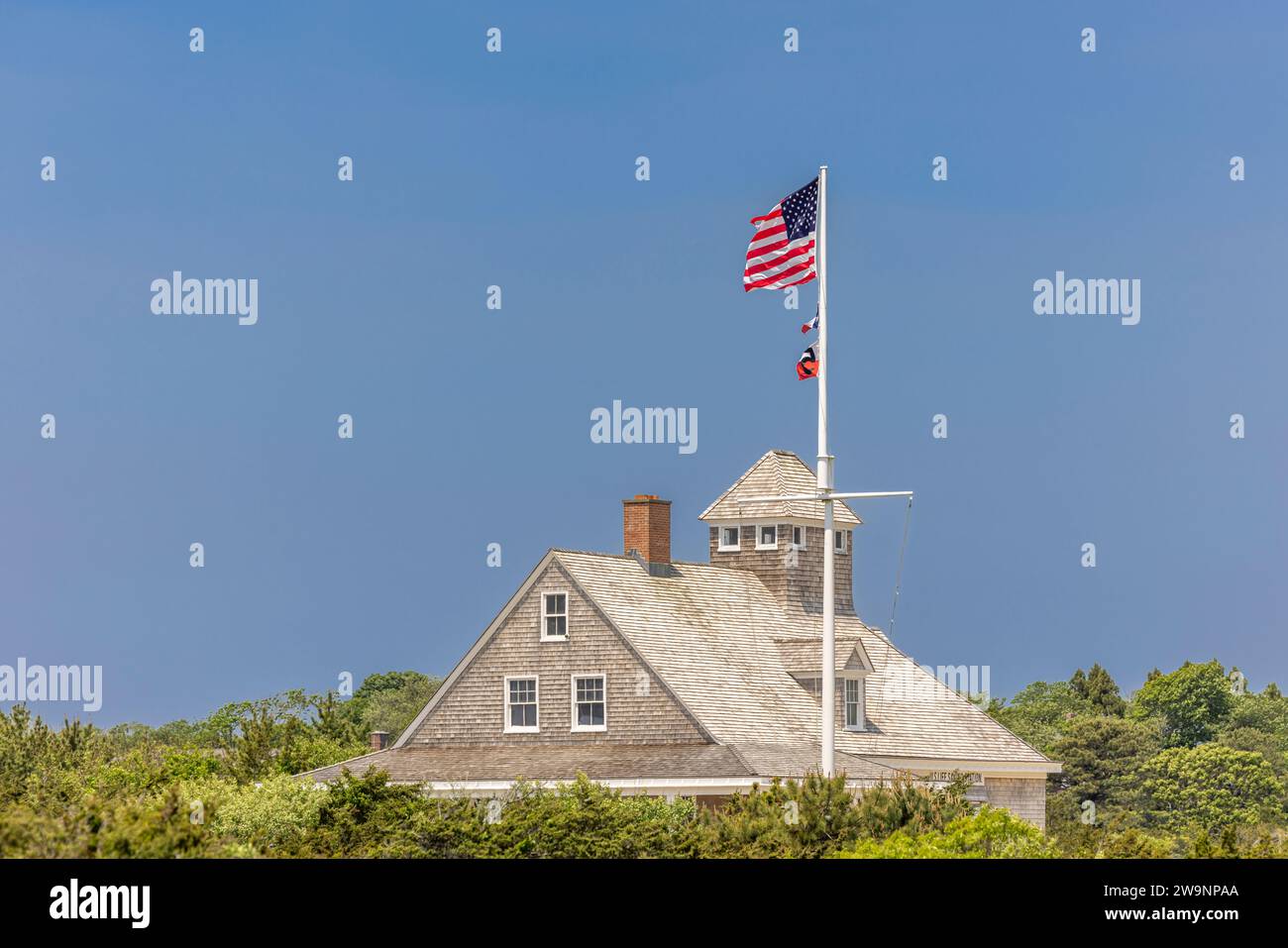 exterior of the second floor of the life saving and coast guard station, museum Stock Photo