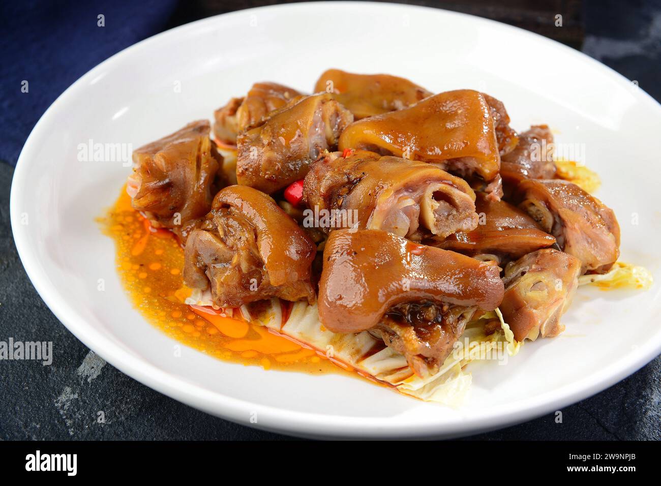 Braised Pig's Trotters （Pork Hock，pig Feet） With Brown Soya Sauce, Rice ...