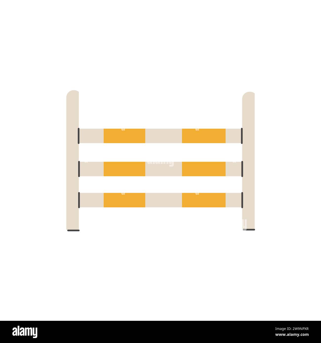 Horse jumping obstacle. Equestrian show jumping. Equine sports. Horse stables equipment. Vector illustration colored flat hand drawn isolated on white Stock Vector