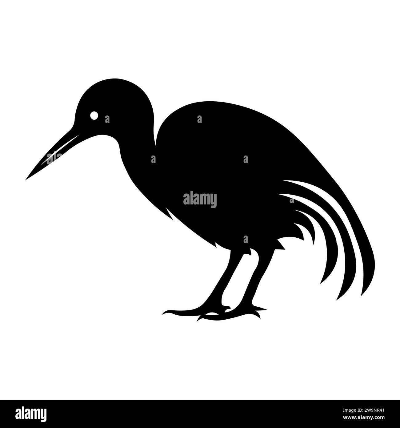 Kingfisher black vector icon on white background Stock Vector