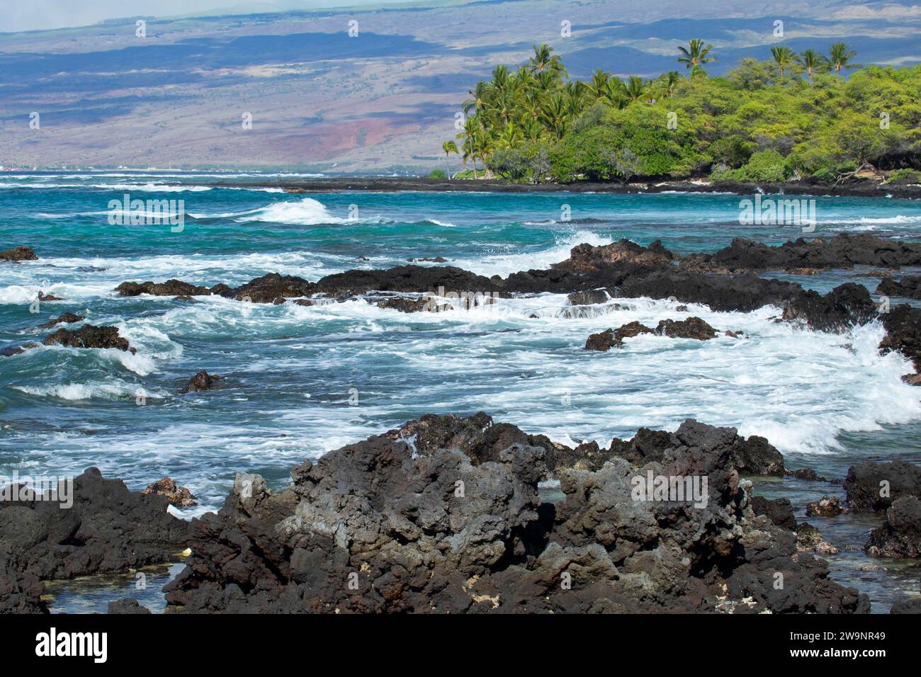 Coastal surf, Holoholokai Beach Park, Mauna Lani, Hawaii Stock Photo