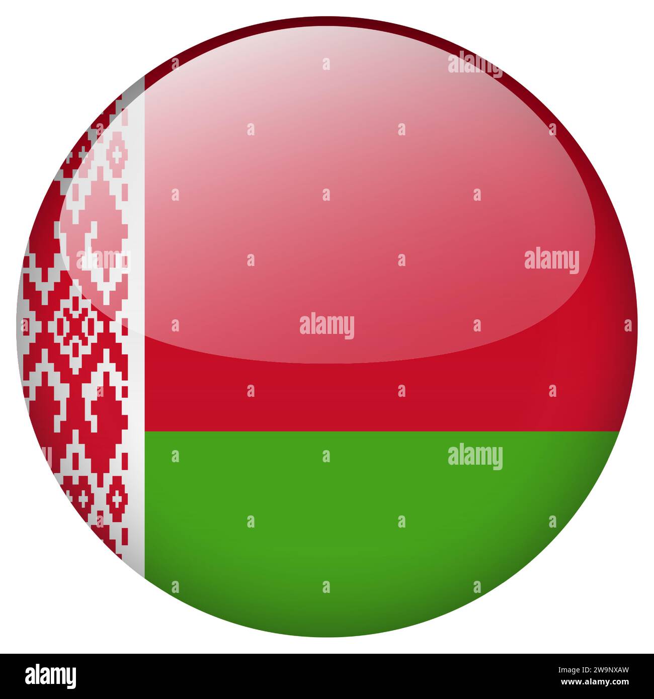 Belarus flag button. Belarus circle flag button isolated on white background Stock Vector