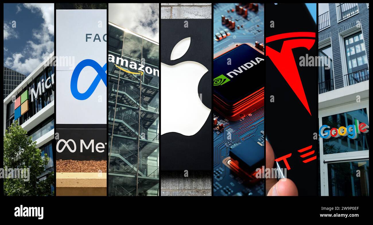 The Magnificent Seven of Big Tech Stock Photo