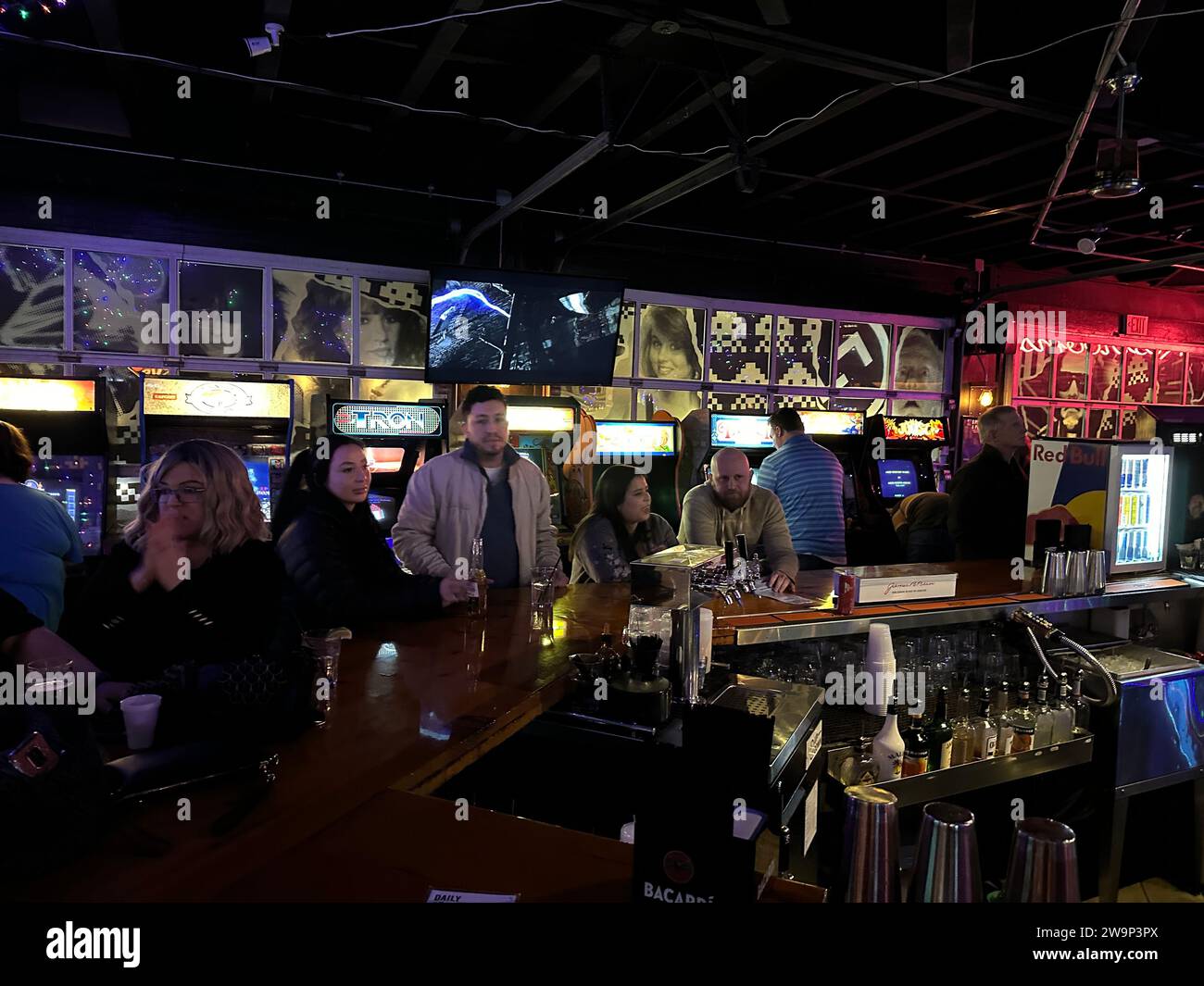 Kansas City, Missouri December 28, 2023 Up Down Retro Arcade Bar in