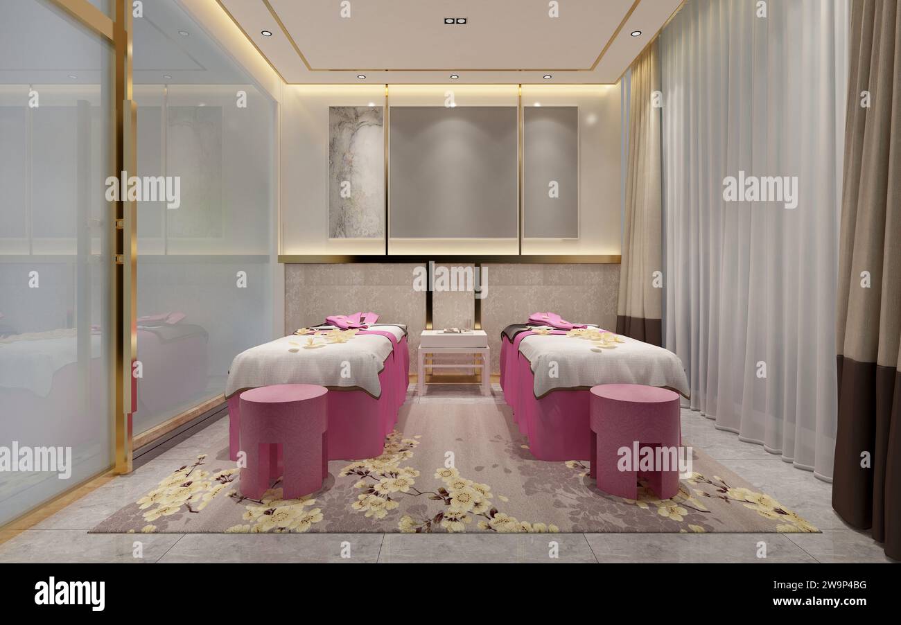 3d render massage spa wellness salon Stock Photo