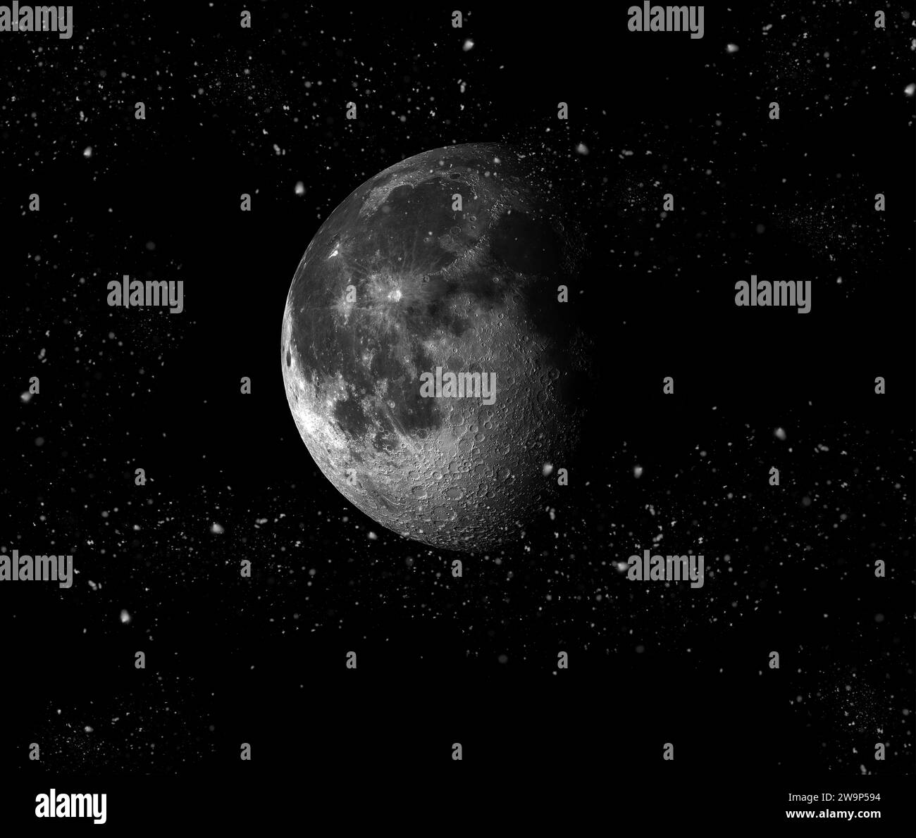 Moon stars landscape Black and White Stock Photos & Images - Alamy