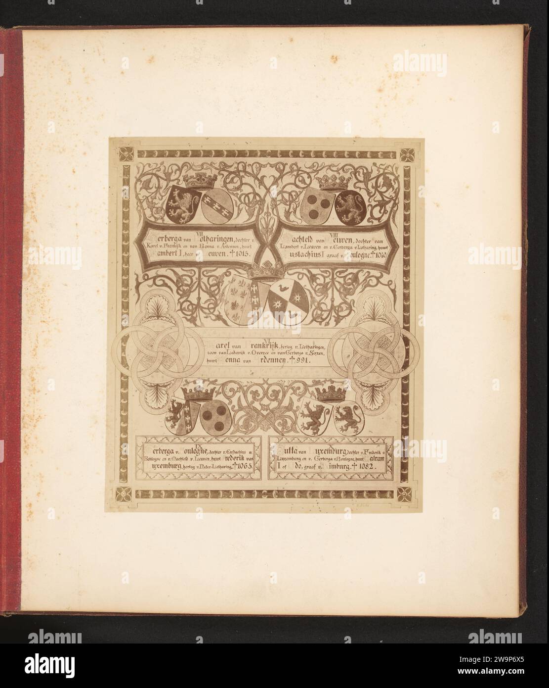 Photo production of a drawing of a pedigree, from Gerberga from ...