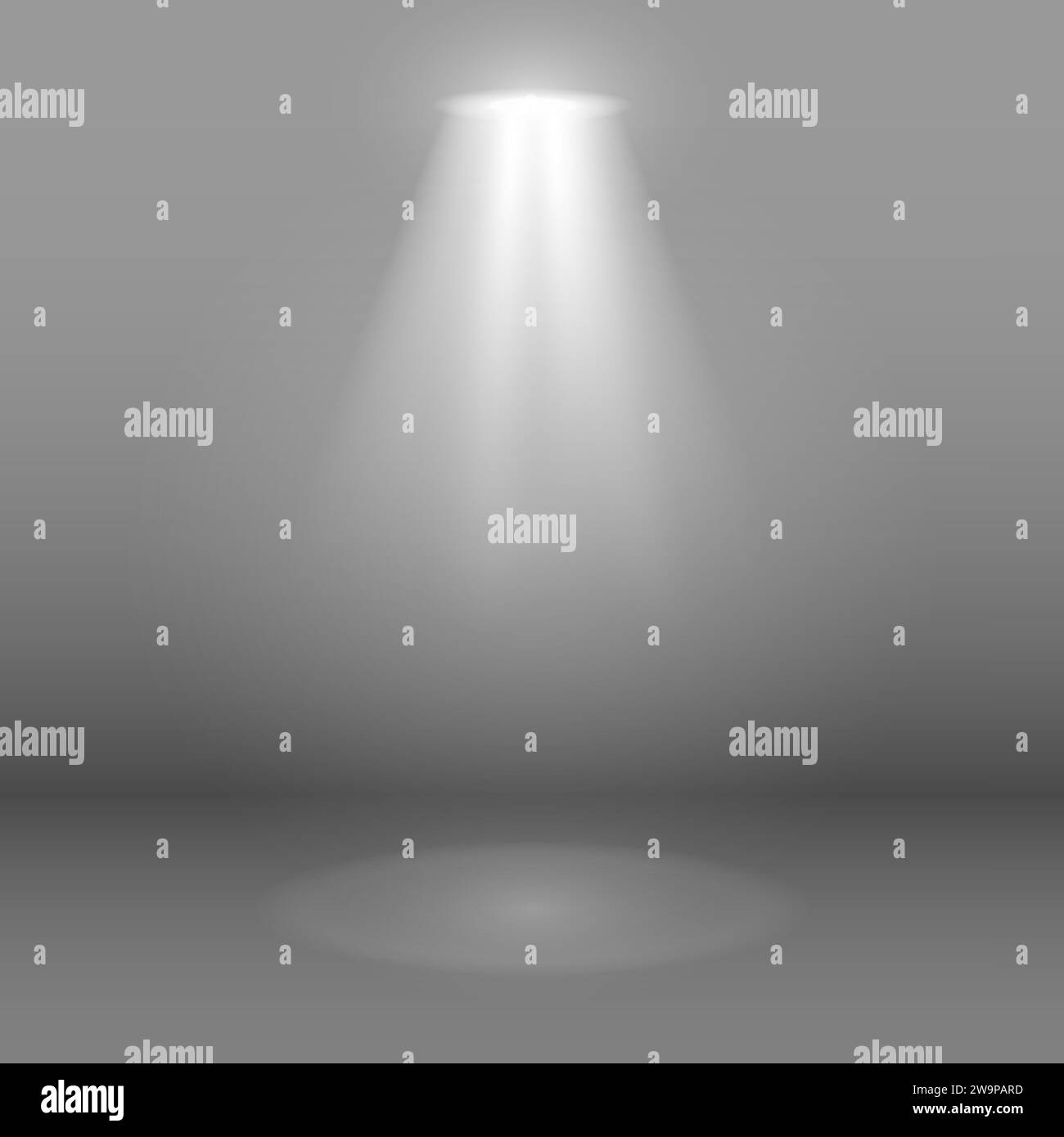 Glowing white transparent light effect on gray background Stock Vector