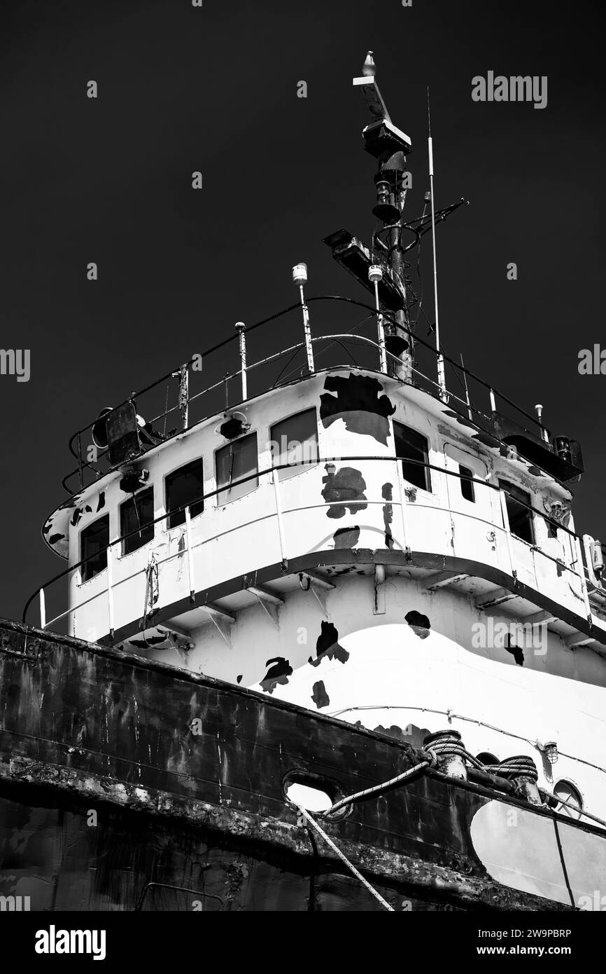 Abandoned tug boat at a former ship breaking operation on the Eastern
