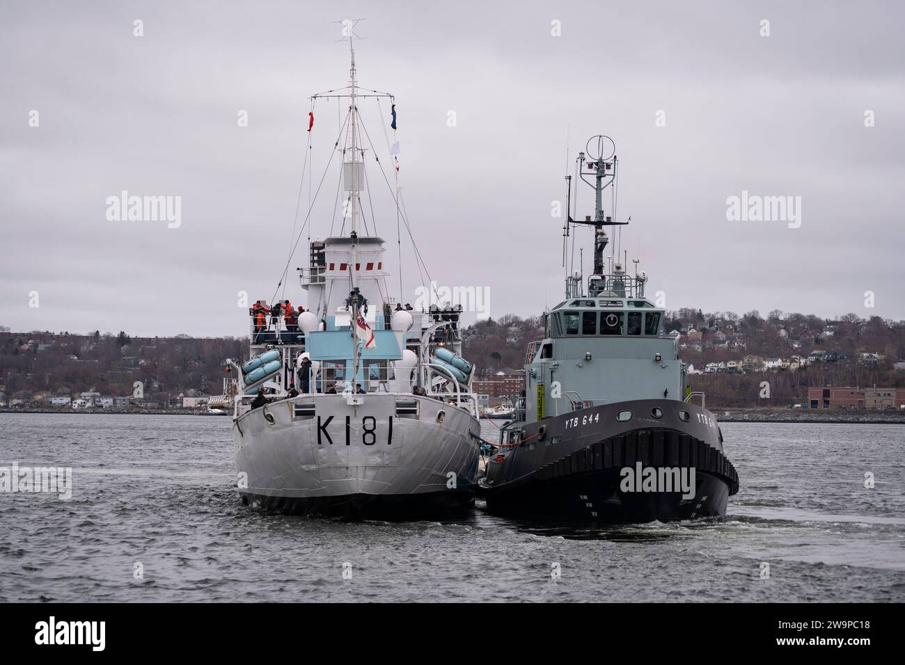 Preserved Flowerclass corvette HMCS Sackville towed back to summer