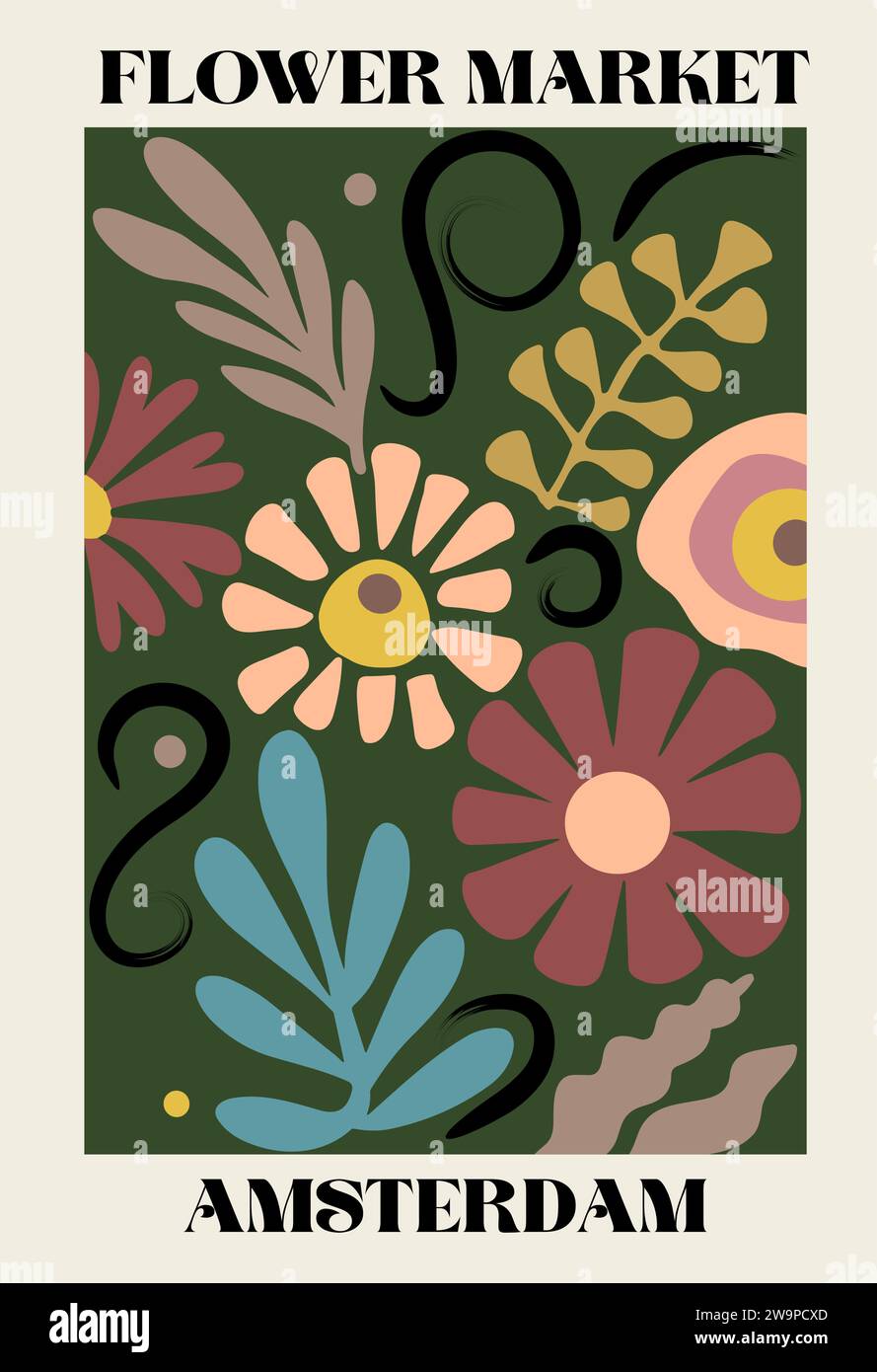 Abstract Flower Market Amsterdam poster Stock Vector Image & Art - Alamy