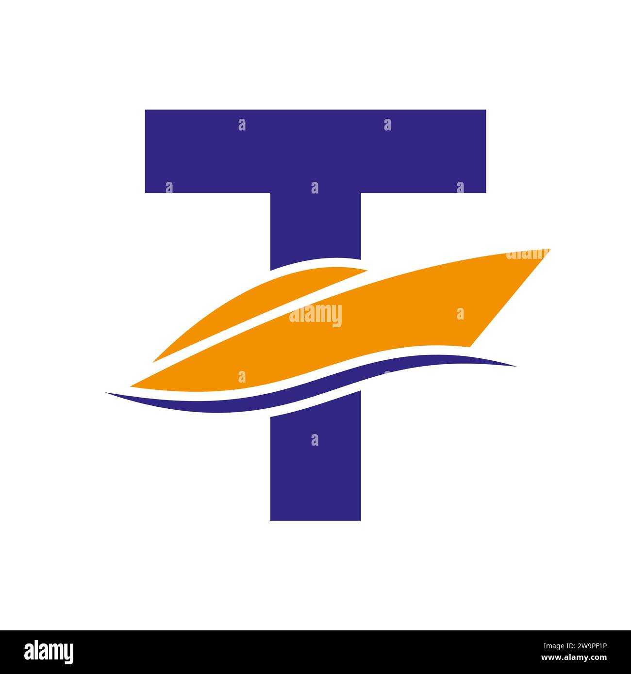 Initial Ship Logo On Letter T, Navy Sign With Boat Symbol Vector ...