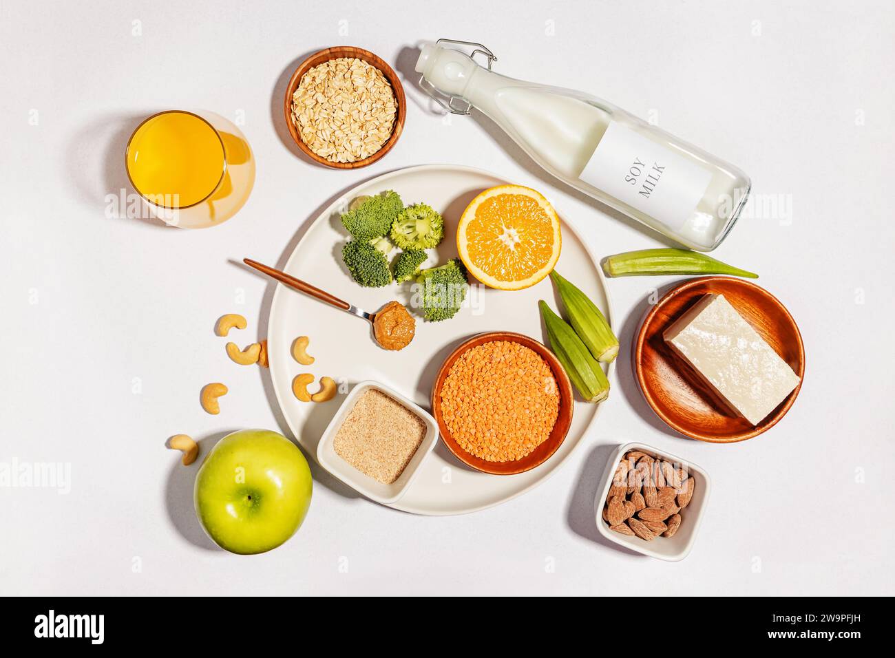 Foods for lowering cholesterol, tofu, lentils, okra, nuts, soy milk and