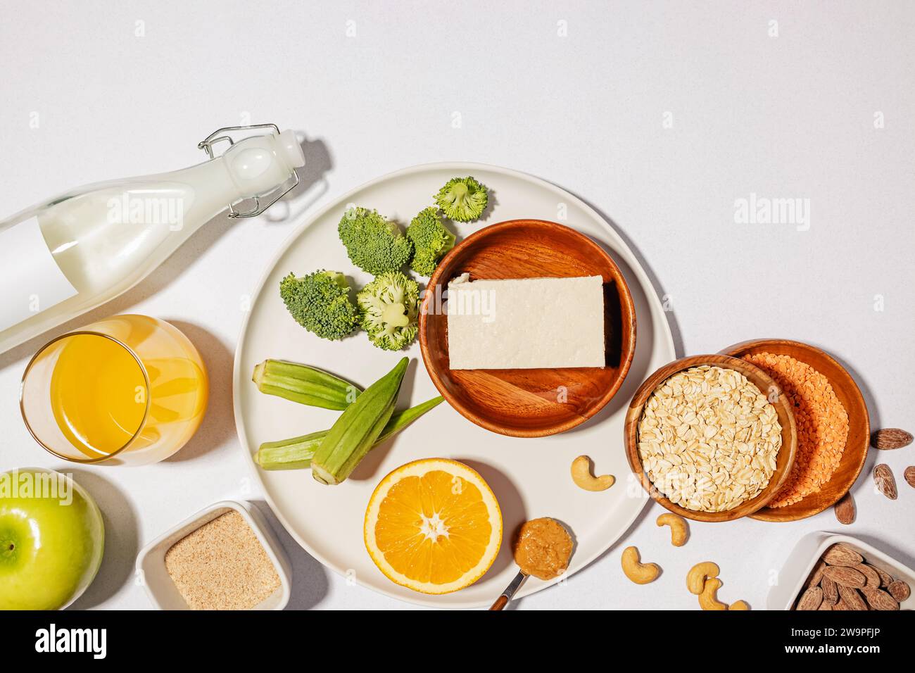 Foods for lowering cholesterol, tofu, lentils, okra, nuts, soy milk and