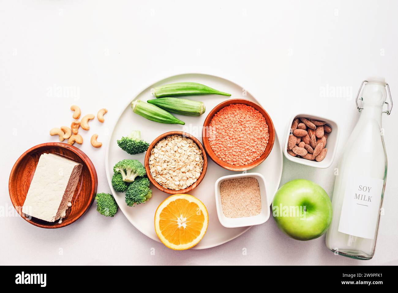 Portfolio diet products, top view. Foods for lowering cholesterol