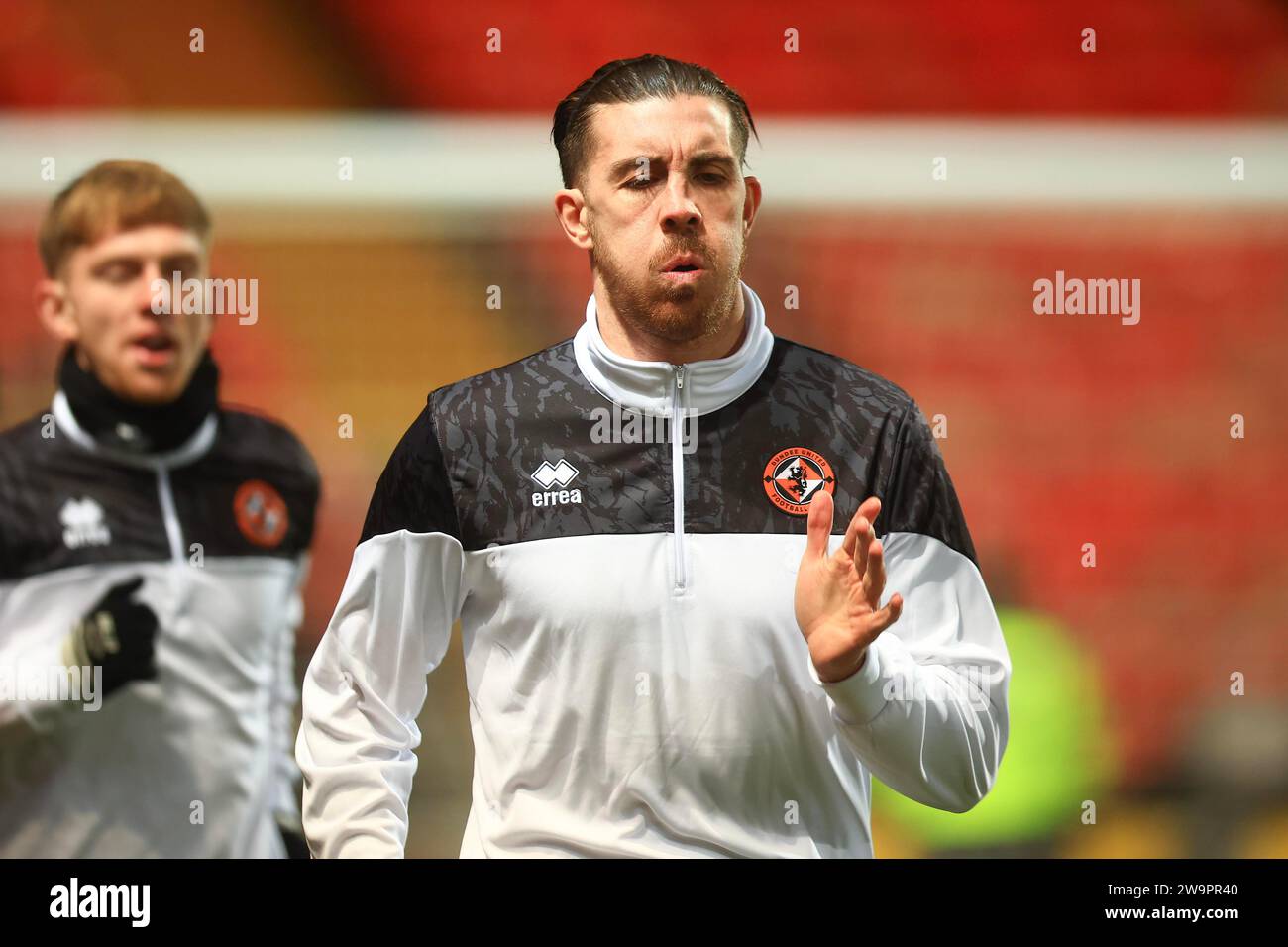 29th December 2023; Tannadice Park, Dundee, Scotland: Scottish Championship Football, Dundee United versus Partick Thistle; Declan Gallagher of Dundee United during the warm up before the match Credit: Action Plus Sports Images/Alamy Live News Stock Photo