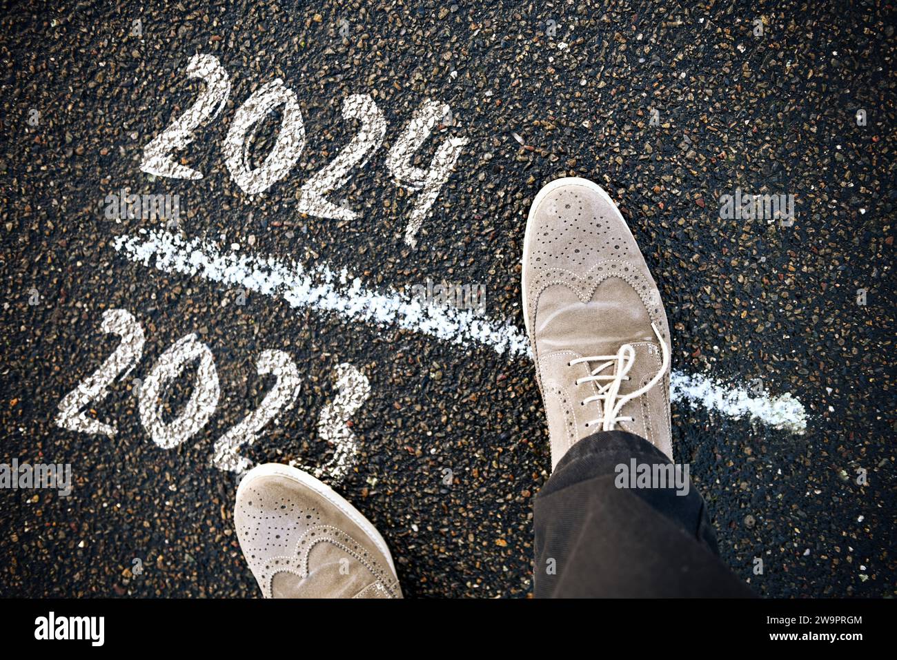 Shoes Are On The Threshold Between 2023 And 2024, Symbol Photo New Year