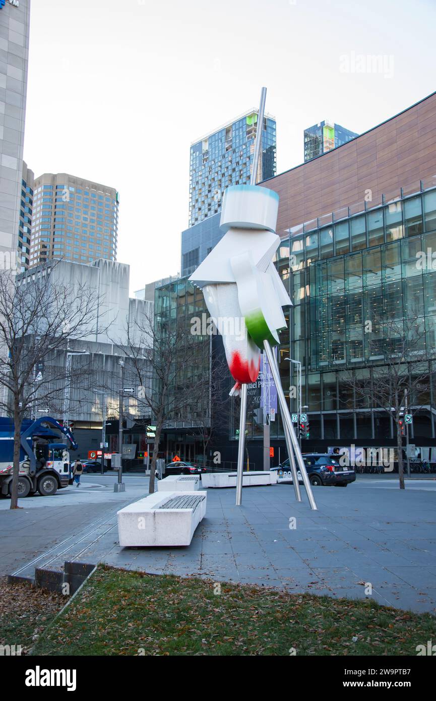 Bird sculptures at Le Parterre park in downtown Montreal, Quebec