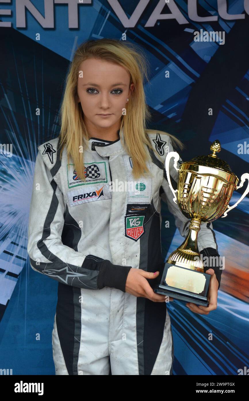Jessica Hawkins is a British racing driver and stunt driver, she has competed in the W Series and the British Touring Car Championship, her car racing career dates back to 2014 and prior to that she successfully raced Karts, Hawkins is currently the driver ambassador and head of racing for the F1 Academy for the Aston Martin F1 Team. Stock Photo