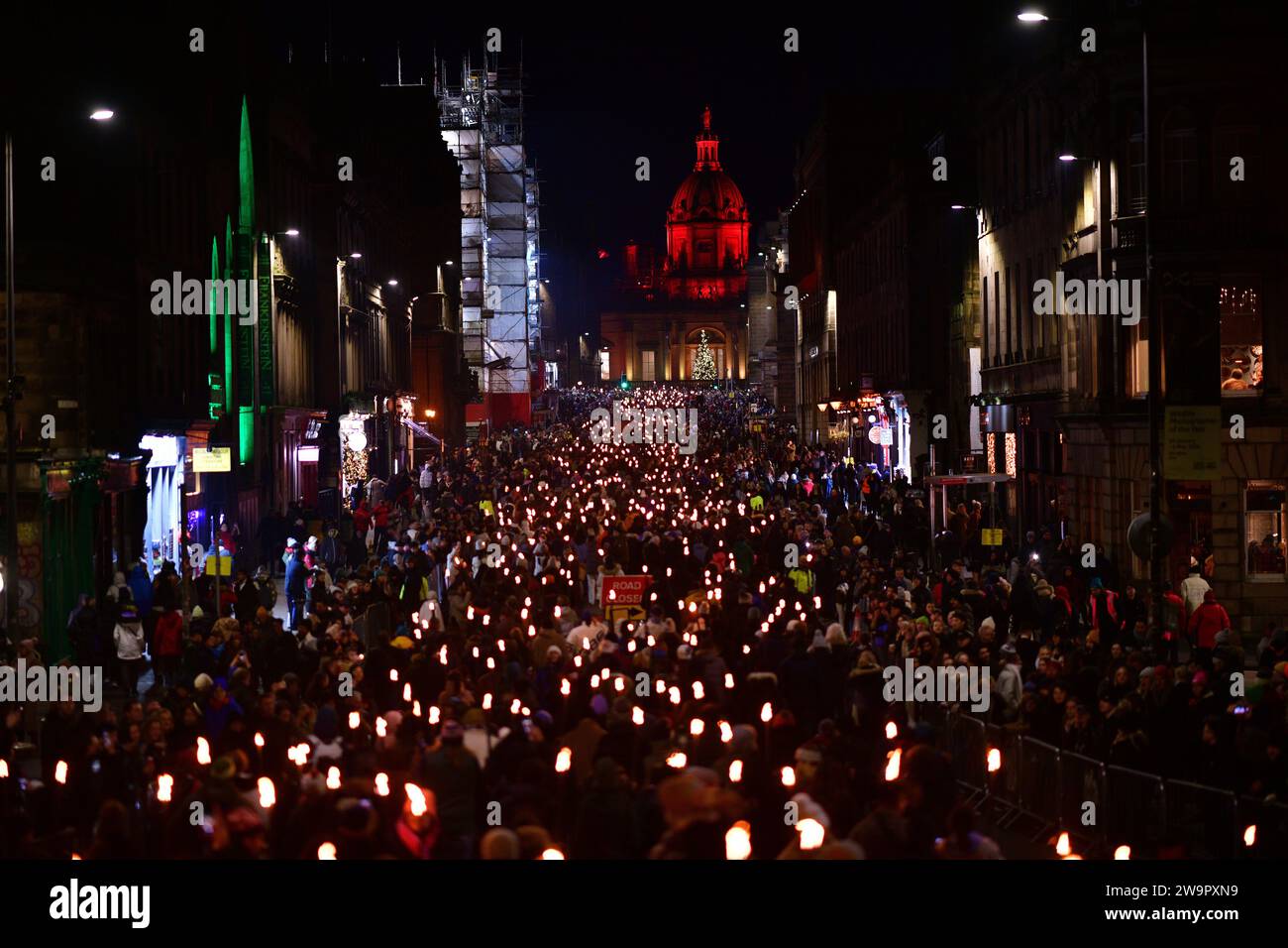 Edinburgh Scotland, UK 29 December 2023. The Torchlight Procession