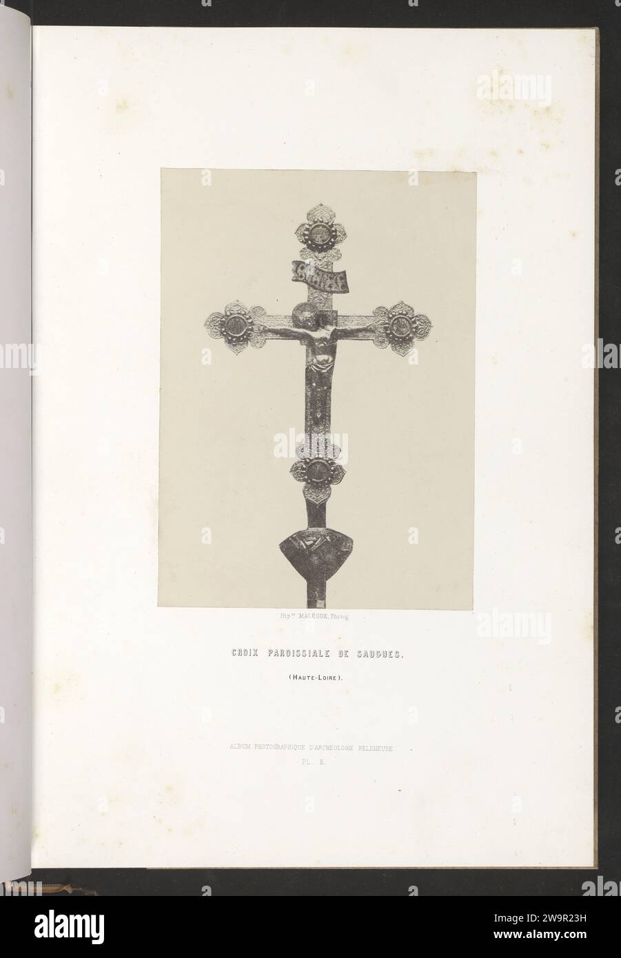 Parochial Cross from Saugues, c. 1850 - in or before 1857 photograph  France photographic support salted paper print crucifix  personal devotion Stock Photo