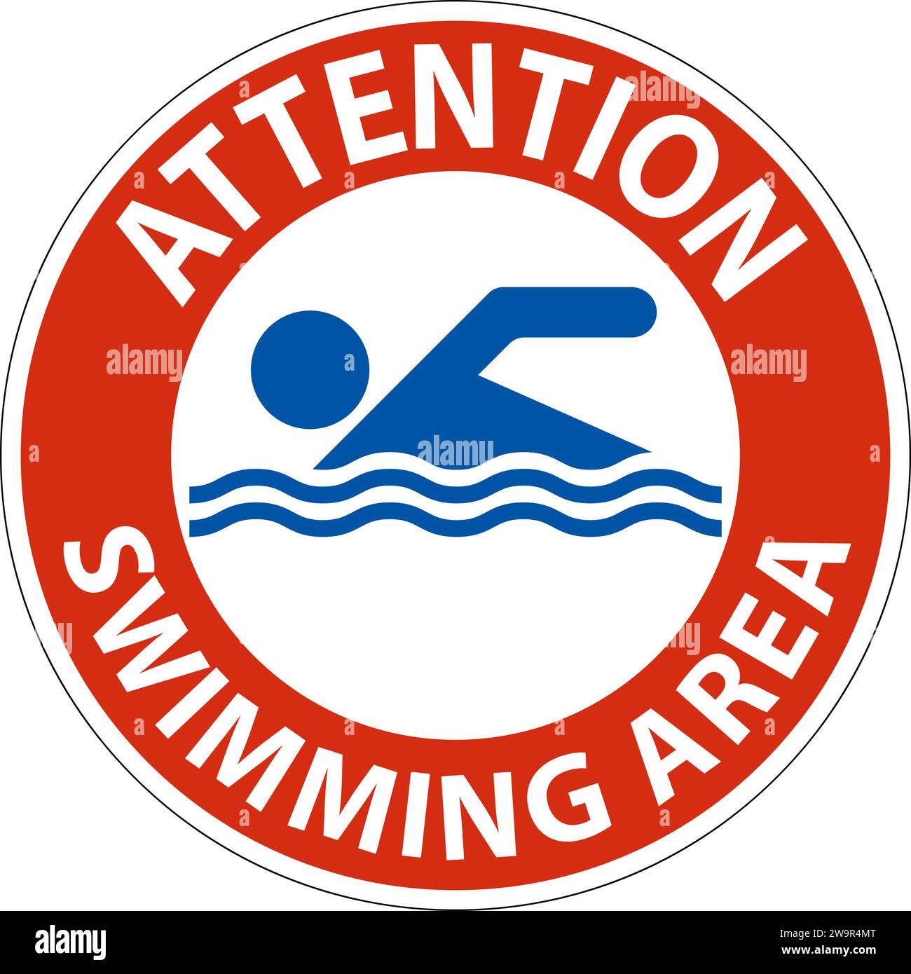 Water Safety Sign Attention Swimming Area Stock Vector Image & Art Alamy