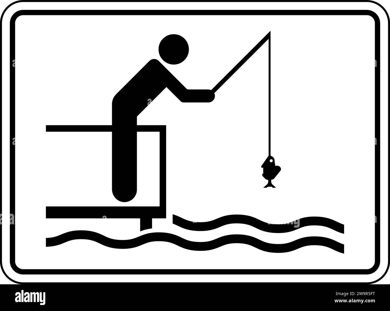 Water safety sign notice fishing area stock vector image art alamy