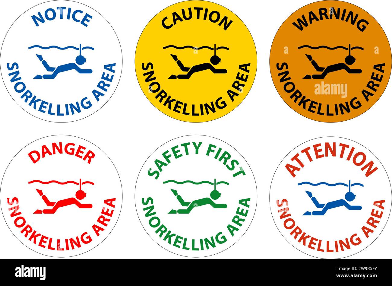 Water Safety Sign Notice Snorkeling Area Stock Vector Image & Art Alamy